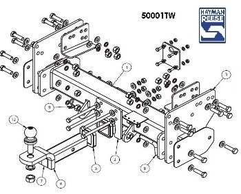 50001TW Isuzu N Series Tipper 2500kg Towbar
