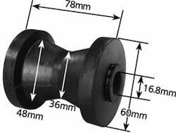 3 Black Cotton Reel Roller 17mm I.D